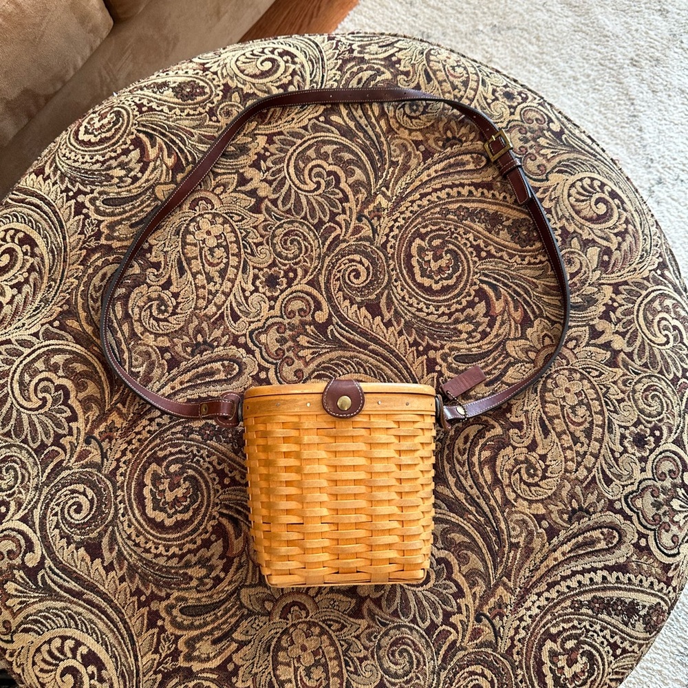 Longaberger Tan and Brown Crossbody Bag